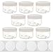 4 Ounce Slime Glue Putty Storage Jars (8 Pack) with Labels - Clear Empty Wide-Mouth Plastic Containers with White Lids for DIY Slime Making