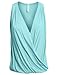 LE3NO Womens Draped V Neck Sleeveless Top with Stretch