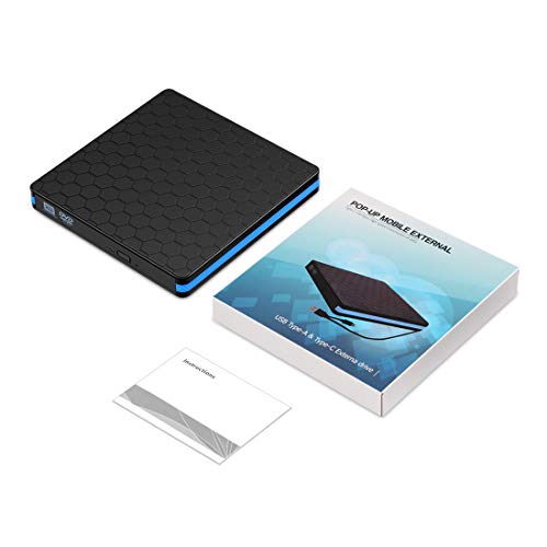 Kingbox External DVD Drive, Portable USB 3.0 Type-C CD/DVD Writer Drive for Laptop Desktop PC Computer Windows Linux OS Apple Mac MacBook Pro Air iMac - High Speed Data Transfer - Black - Thumbnail 7
