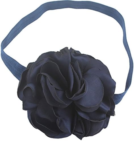 Queengirls Baby Girls Elastic Headbands With Bows navy