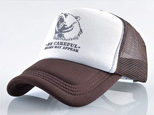 Baseball Cap,Animal Bear Print Baseball Cap Brown Mesh Hat Breathable Adjustable Unisex Fashion Outdoor Leisure Sun Hat