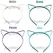 AngelaKerry 12pcs Mix Color Cat Ear Plastic Headbands Hairbands Bow for Girl's Fashion Party DIY
