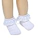 EPEIUS Baby-Girls Eyelet Frilly Lace Socks Infant Girl Princess Ankle Socks White Pink (Pack of 2) 6-12 Months