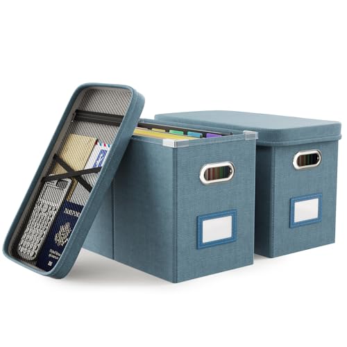 Oterri File Organizer Box with Lid, Hanging Filing
