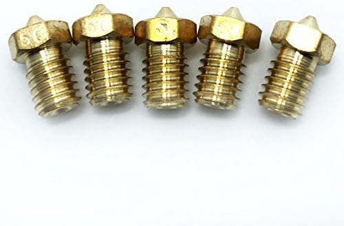 Laptopaid-5PCS 3D 0.5mm Extruder Brass Nozzle Print Head for E3D 1.75mm ABS PLA Printer