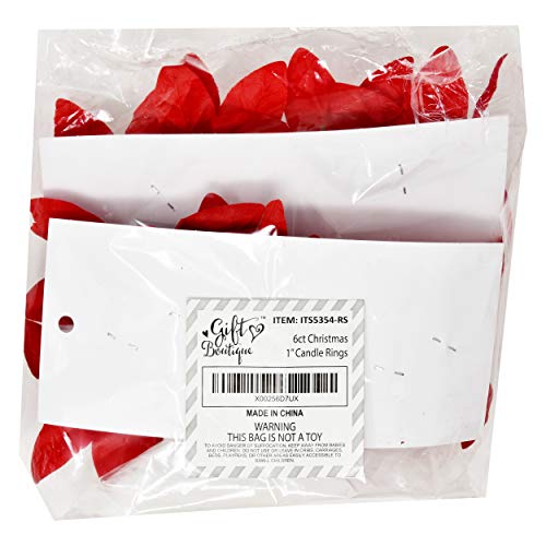 image for Gift Boutique Christmas Taper Candle Ring Decorative Red Poinsettia, S