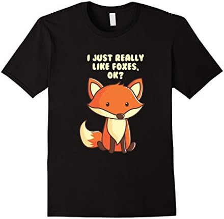 Mens Funny Fox T-Shirt I Just Really Like Foxes Ok XL Black