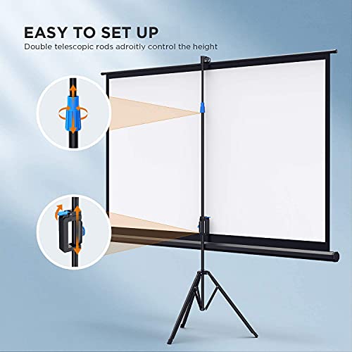 BOMAKER 100" Projector Screen with Stand, 169, 1.2 Gain, 180° Viewing