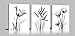 YPY Elegant Flowers 3 Panels Black and White Color Tulip Print on Canvas Wall Art for Home Decor