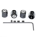 Cutequeen paw print Black Tire Air Valve Caps With Anti-Theft Fit All Schrader valve(Pack of 4)