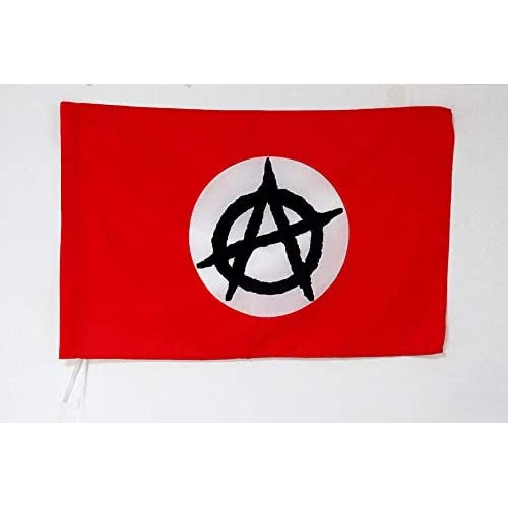 AZ FLAG - Anarchism White ring Flag - 2x3 Ft - anarchist Banner with Sleeve - 100% Polyester - Fade Resistant - Vivid Colors - 2' x 3' Feet - 90x60 Cm