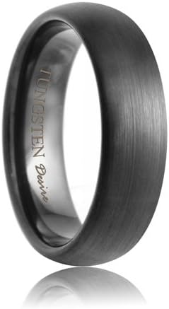 Stockton Domed Brushed Black Tunsten Carbide Ring