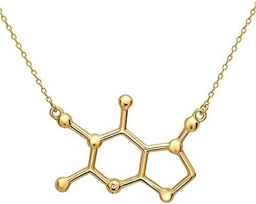 Caffeine Molecule Alike Cast Necklace (Gold Tone)