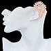 Peacock Ear Cuffs Pink Cat Eye Stone Ear Wrap Art Deco Non Pierced Earring for Left Side Ear