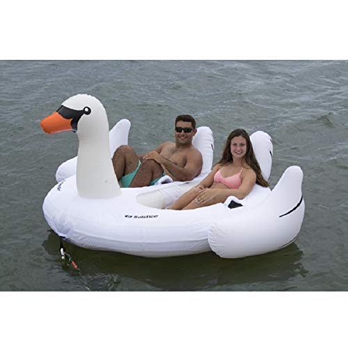 Swim Central Inflatable Double Giant Swan Towable Float, 96-Inch