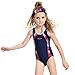 Kids Girls' Solid Splice Athletic One-Piece Swimsuits Swimwear For 6-8 Years