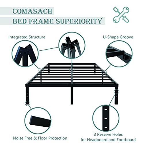 COMASACH 14 Inch Bed Frames Queen Size 3500 lbs Heavy Duty Platform