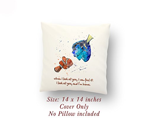 Marlin Dori Finding Nemo Quote 14 x 14 inches Pillow Cover