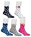 Maiwa Cotton Novelty Almost Seamless Crew Socks for Girls 5 Pack