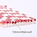 Cupture Reusable & Unbreakable Red & White Color Striped Straws - 12 Count + Free Brush