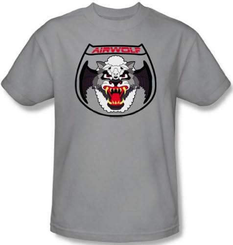 Airwolf - Patch design Men's T-Shirt, Silver, 2XL