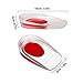 Silicone Gel Heel Cups, Shoe Inserts Silica Gel Pads Insole for Plantar Fasciitis, Bone Spurs Pain Relief, Sore Heel Pain, Achilles Pain and Foot Care (Red Women's 4.5-8.5)