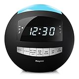 Raynic Digital Alarm Clock Bluetooth with AM/FM Radio, Dual Alarms, USB Charging Ports, Timer, Snooze, Dimmer, loud for heavy Sleepers, Bedrooms, Kids, Desk, 7-Color Night Light [2018 New Upgraded]