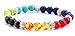 Hamoery Men Women 8mm Lava Rock 7 Chakra Beads Chakra Bracelet Braided Rope Natural Stone Yoga Bracelet Bangle