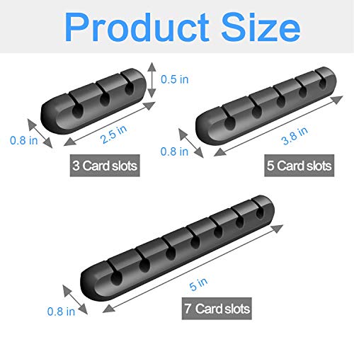 image for DKIBBITH Cable Clips, 3/5/7 Slots Cord Wire Management for USB Cables,