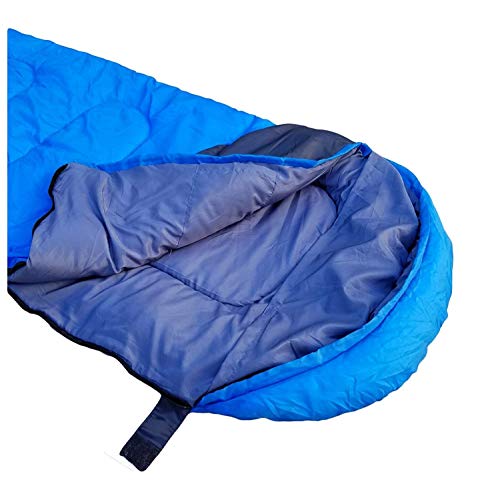 Outdoorsman Lab Sleeping Bag | Lightweight Backpacking & Camping Sleeping Bag for Adults & Kids | 3 Season, Durable Ripstop Nylon, Tear & Water-Resistant Shell | Includes Compression Sack (Sky Blue) - Thumbnail 4