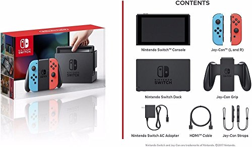 image for Nintendo Switch Bundle: 32GB Console Red and Blue Joy-Con, Nintendo Sw