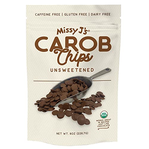 Missy J’s Organic Unsweetened Carob Chips 8 oz Carob Made w/Coconut
