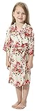 Joytton Girl's Cotton Floral Kimono Bathrobe Flower Girl Getting Ready Robe
