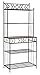 Kings Brand Furniture - 5-Tier Standing Kitchen Bakers Rack for with Storage Microwave Stand, Metal Frame with Marble Finish - Black