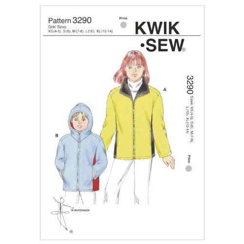 Kwik Sew K3290 Jackets Sewing Pattern, Size XS-S-M-L-XL