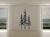 Pine Evergreen Trees Set of Three Vinyl Wall Decal Sticker