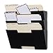 Wallniture Lisbon Wall File Holder Organizer for Office Organization and Storage, 3-Tier Mail and Magazine Holder Metal Black