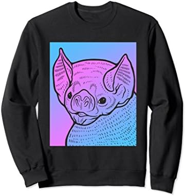 Unisex Vaporwave Bat Aesthetic Sweatshirt - Pastel Bat XL: Black