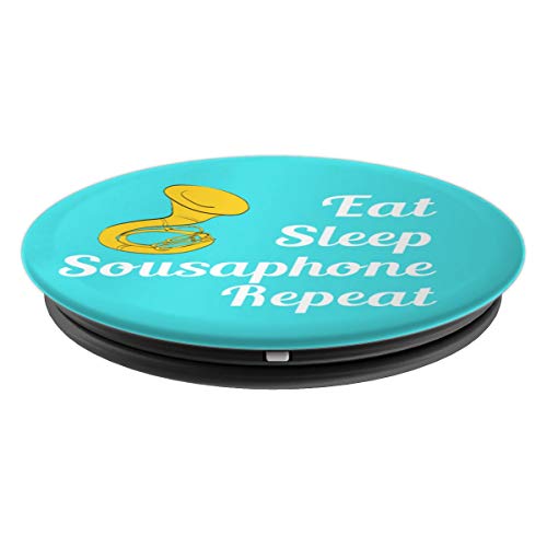 Sousaphone Player Gift - Eat Sleep Sousaphone Repeat - Aqua - PopSockets Grip and Stand for Phones and Tablets