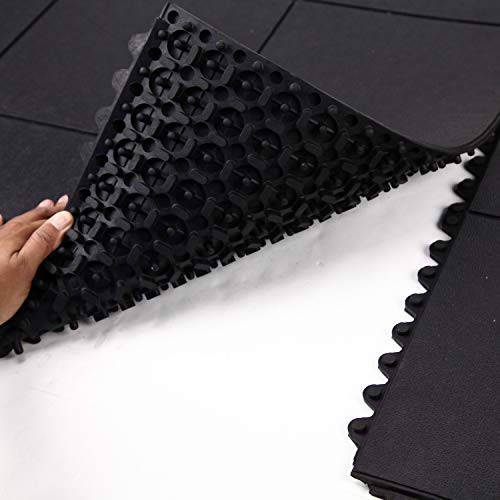IncStores Evolution Rubber Floor Tiles - Equipment Mats, Gym Flooring and Utility (Center Tiles, 5 Pack)