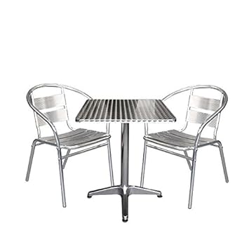 Amazon.de: Multistore 2002 3tlg. Aluminium Bistromöbel-Set Bistrotisch