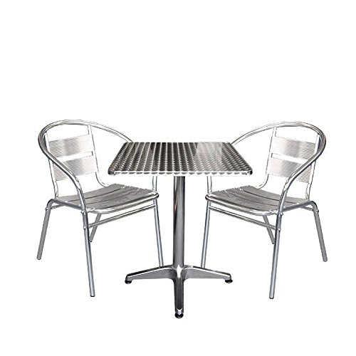Amazon.de: Multistore 2002 3tlg. Aluminium Bistromöbel-Set Bistrotisch
