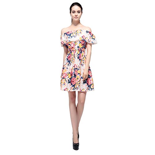 kinghard floral printing strapless เดรสเปิดไหล่