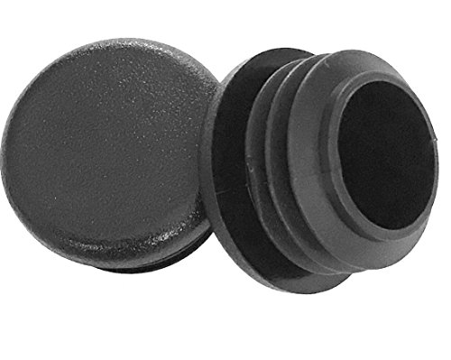(Pack of 8) CAP PLUGS 1" (1 Inch) Round OD (10 -14 Gauge) Fits 0.740"-0.830" ID) Black LDPE Plastic FENCING Tubing Plug - Steel Furniture Pipe Tube Insert | - End Caps for Fitness Eqpt.