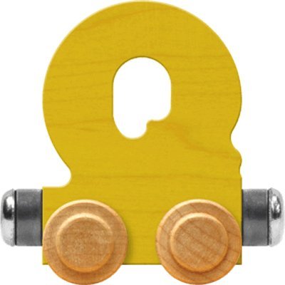 Maple Landmark NameTrains Bright Letter Car Q - Made in USA (Yellow)