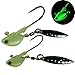QualyQualy Glow Fishing Jigs with Spoons Spinner Willow Blades 3.5g/0.12oz 7g/0.24oz 10g/0.35oz 14g/0.49oz Glow Lead Fish Jig Heads Fishing Hooks Saltwater Freshwater 10Pcs