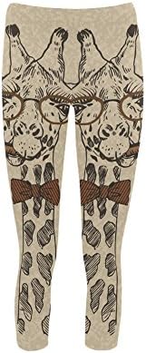 D-Story Custom Funny Giraffe Capri Legging Skinny Pants