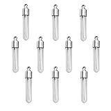 35x6mm clear glass botlle with screw cap , glass vial pendant perfume oil bottles charms -10pcs