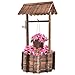 Giantex Rustic Wooden Wishing Well Planter with Hanging Bucket and Roof, Flower Plants Planter Wishing Wells for Outdoors Backyard Patio Garden Lawn Outside Decor