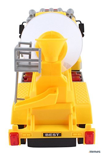 Memtes Friction Powered Cement Mixer Truck Toy with Lights and Sound for Kids